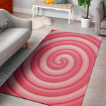 Pink Swirl Lollipop Print Area Rug
