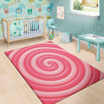 Pink Swirl Lollipop Print Area Rug