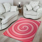 Pink Swirl Lollipop Print Area Rug