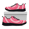 Pink Swirl Lollipop Print Black Running Shoes