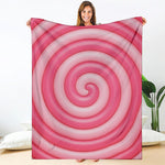 Pink Swirl Lollipop Print Blanket