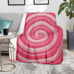 Pink Swirl Lollipop Print Blanket
