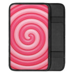 Pink Swirl Lollipop Print Car Center Console Cover
