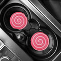 Pink Swirl Lollipop Print Car Coasters