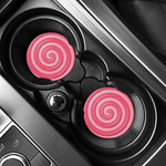 Pink Swirl Lollipop Print Car Coasters