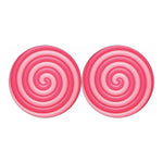 Pink Swirl Lollipop Print Car Coasters