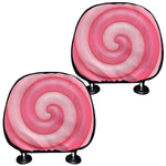 Pink Swirl Lollipop Print Car Headrest Covers