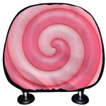 Pink Swirl Lollipop Print Car Headrest Covers