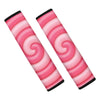 Pink Swirl Lollipop Print Car Seat Belt Covers
