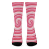 Pink Swirl Lollipop Print Crew Socks