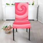 Pink Swirl Lollipop Print Dining Chair Slipcover