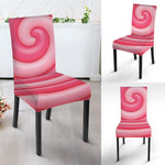 Pink Swirl Lollipop Print Dining Chair Slipcover