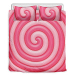 Pink Swirl Lollipop Print Duvet Cover Bedding Set