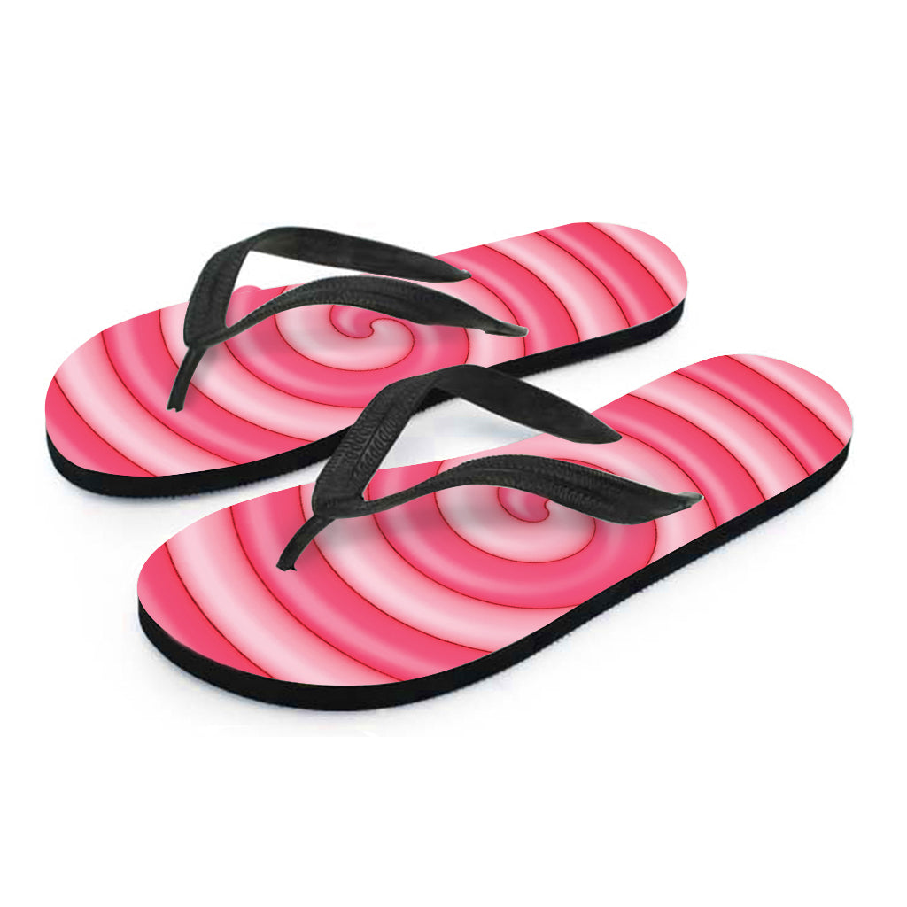 Pink Swirl Lollipop Print Flip Flops