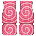 Pink Swirl Lollipop Print Front and Back Car Floor Mats