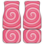 Pink Swirl Lollipop Print Front and Back Car Floor Mats