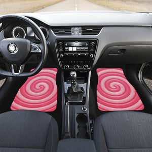 Pink Swirl Lollipop Print Front and Back Car Floor Mats
