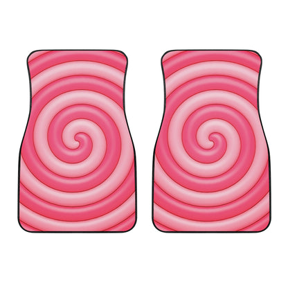 Pink Swirl Lollipop Print Front Car Floor Mats