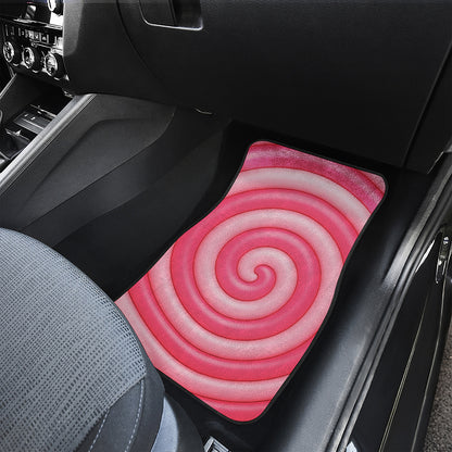 Pink Swirl Lollipop Print Front Car Floor Mats