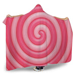 Pink Swirl Lollipop Print Hooded Blanket