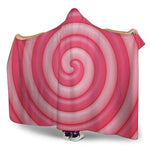 Pink Swirl Lollipop Print Hooded Blanket