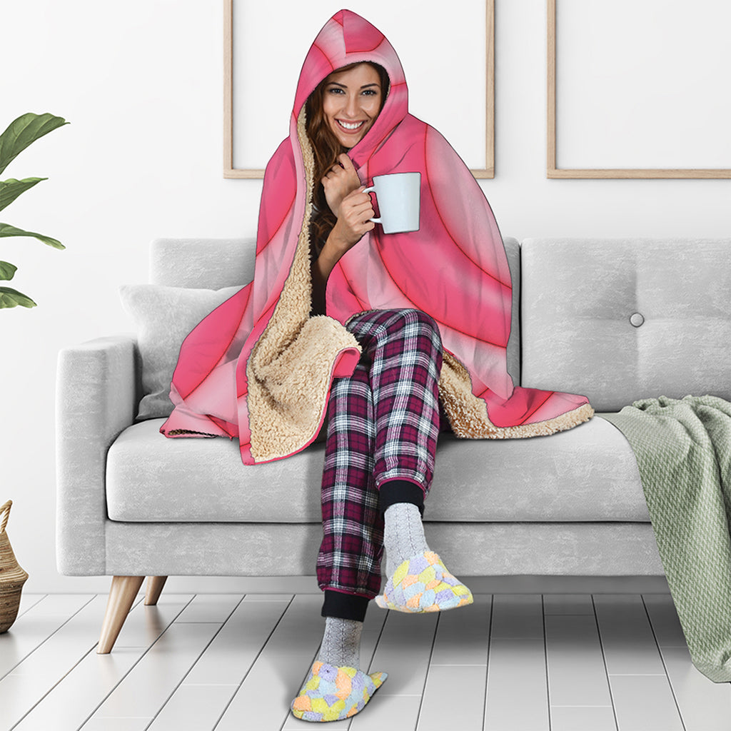 Pink Swirl Lollipop Print Hooded Blanket