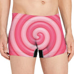 Pink Swirl Lollipop Print Men's Boxer Briefs