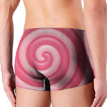 Pink Swirl Lollipop Print Men's Boxer Briefs
