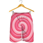 Pink Swirl Lollipop Print Men's Shorts