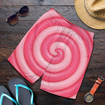 Pink Swirl Lollipop Print Men's Shorts