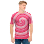 Pink Swirl Lollipop Print Men's T-Shirt