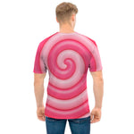 Pink Swirl Lollipop Print Men's T-Shirt