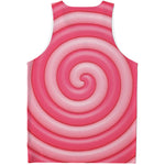 Pink Swirl Lollipop Print Men's Tank Top