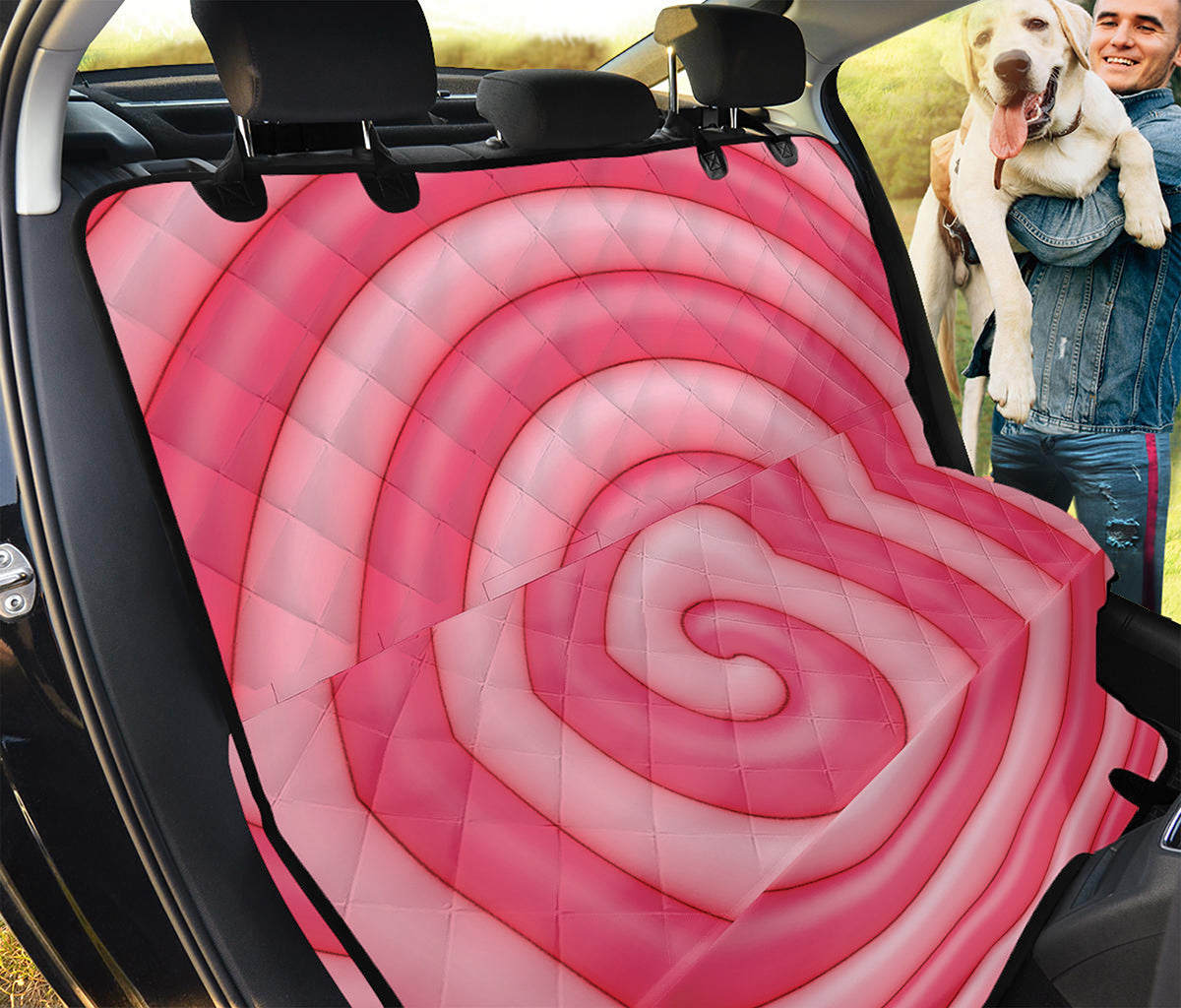 Pink Swirl Lollipop Print Pet Car Back Seat Cover