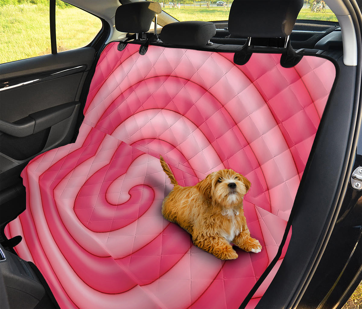 Pink Swirl Lollipop Print Pet Car Back Seat Cover