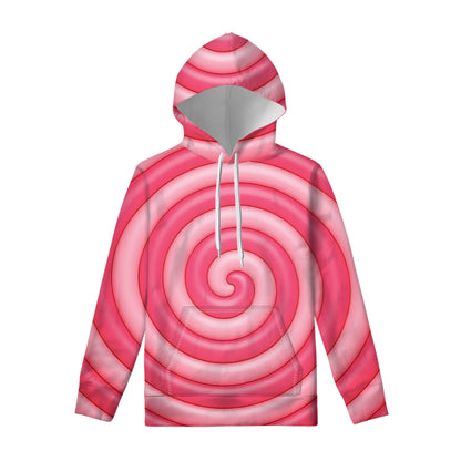 Pink Swirl Lollipop Print Pullover Hoodie