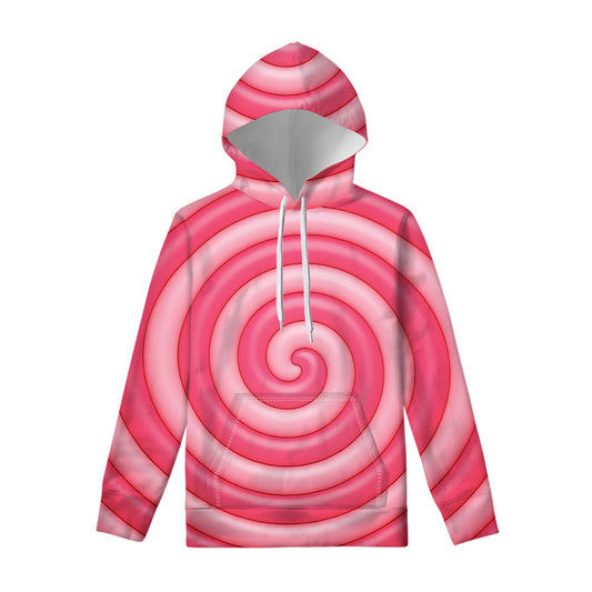 Pink Swirl Lollipop Print Pullover Hoodie