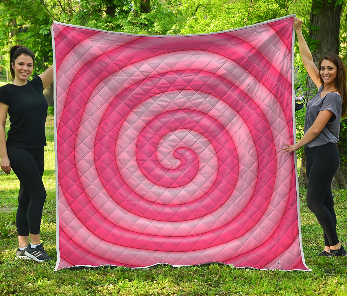 Pink Swirl Lollipop Print Quilt