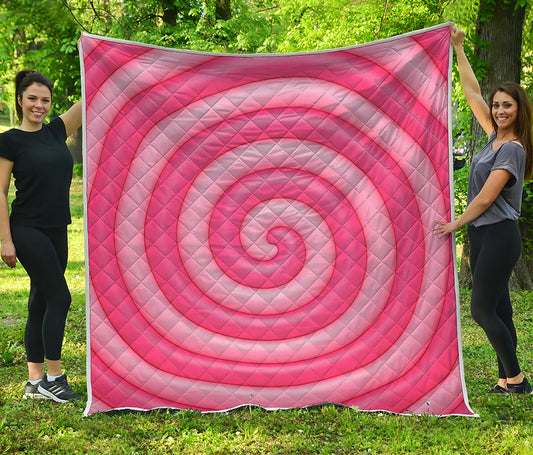 Pink Swirl Lollipop Print Quilt