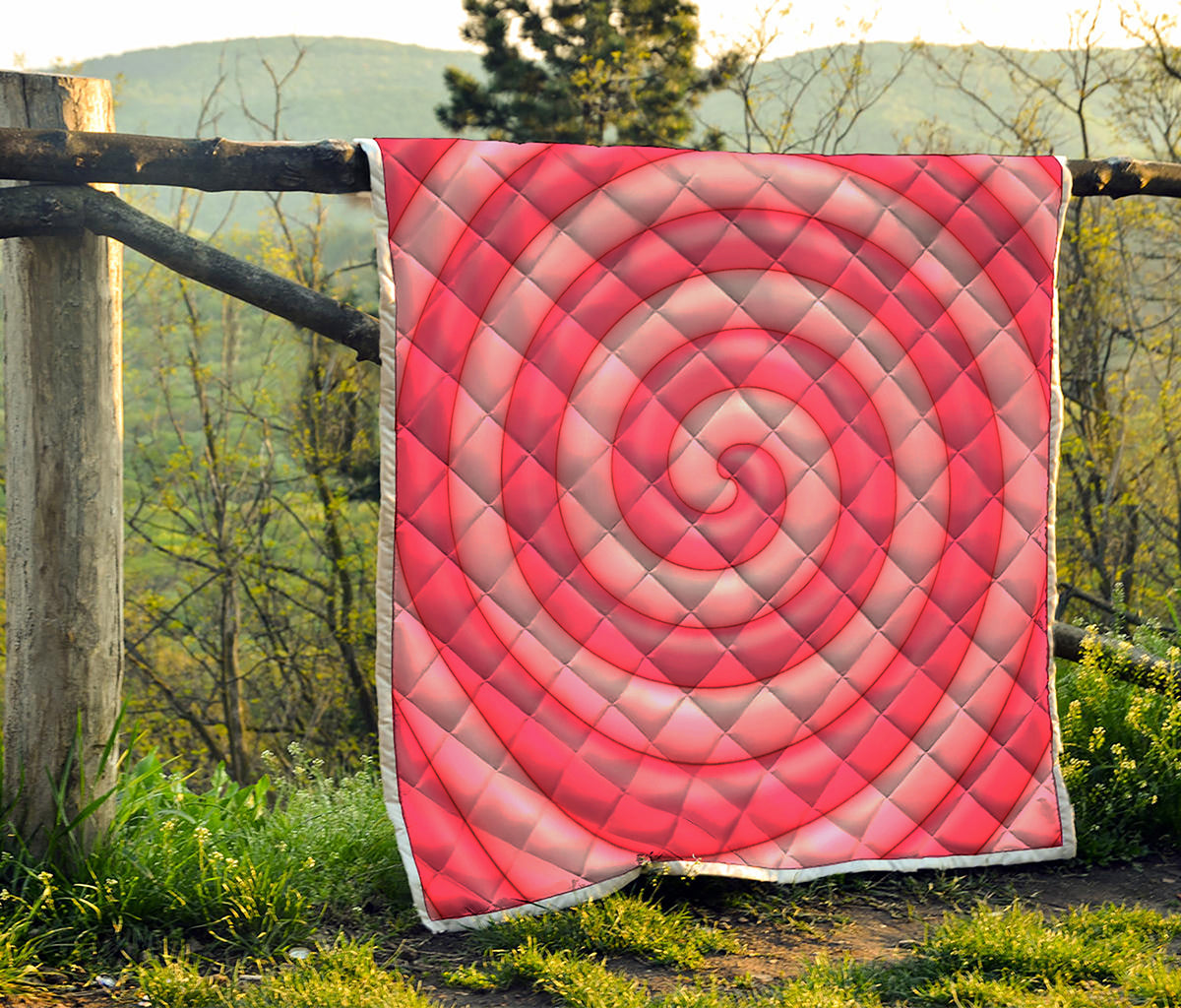 Pink Swirl Lollipop Print Quilt