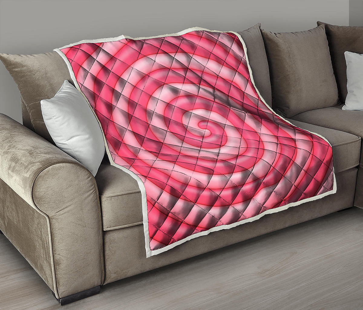 Pink Swirl Lollipop Print Quilt