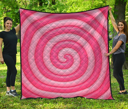 Pink Swirl Lollipop Print Quilt