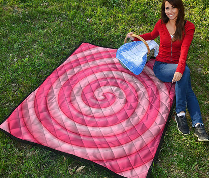 Pink Swirl Lollipop Print Quilt