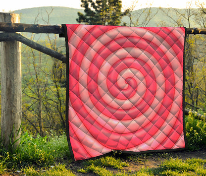 Pink Swirl Lollipop Print Quilt