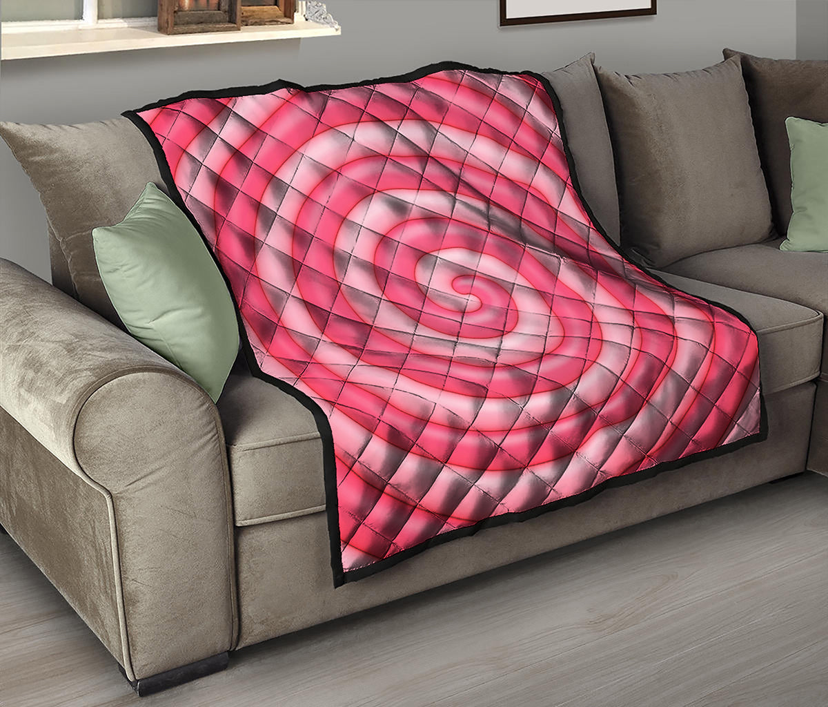 Pink Swirl Lollipop Print Quilt