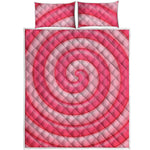 Pink Swirl Lollipop Print Quilt Bed Set