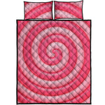Pink Swirl Lollipop Print Quilt Bed Set