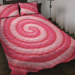 Pink Swirl Lollipop Print Quilt Bed Set