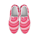 Pink Swirl Lollipop Print White Slip On Shoes