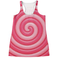 Pink Swirl Lollipop Print Women's Racerback Tank Top